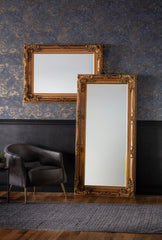 Amos Gold leaf medium rectangle mirror