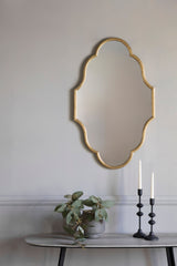 Amos Aged gold frame ellipse mirror