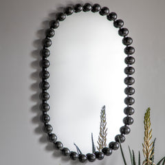 Amos Aged black ellipse mirror