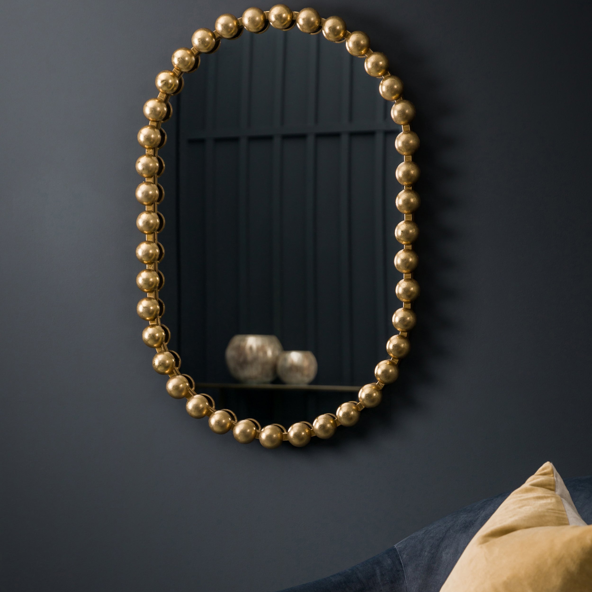 Amos Aged gold ellipse mirror