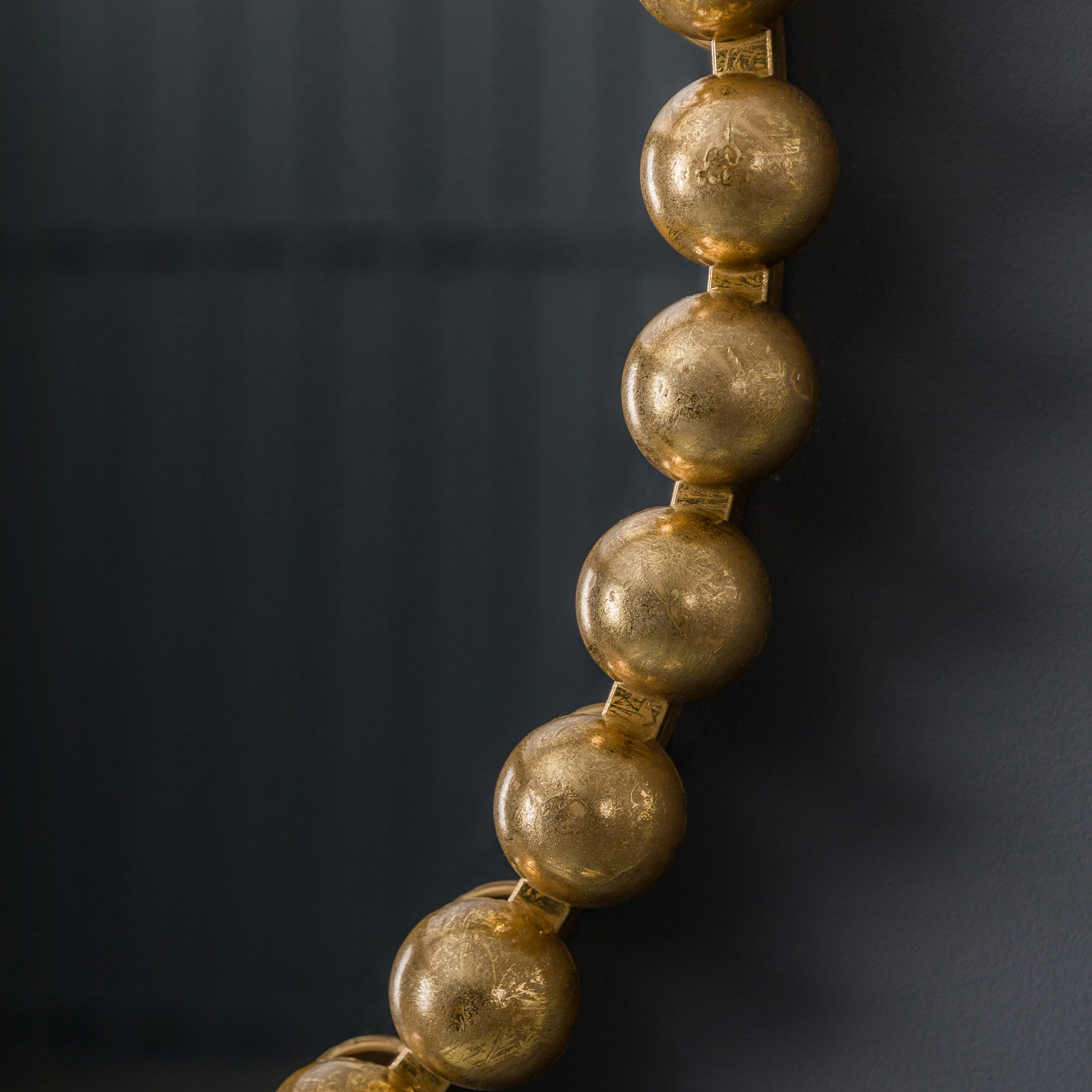 Amos Aged gold round mirror