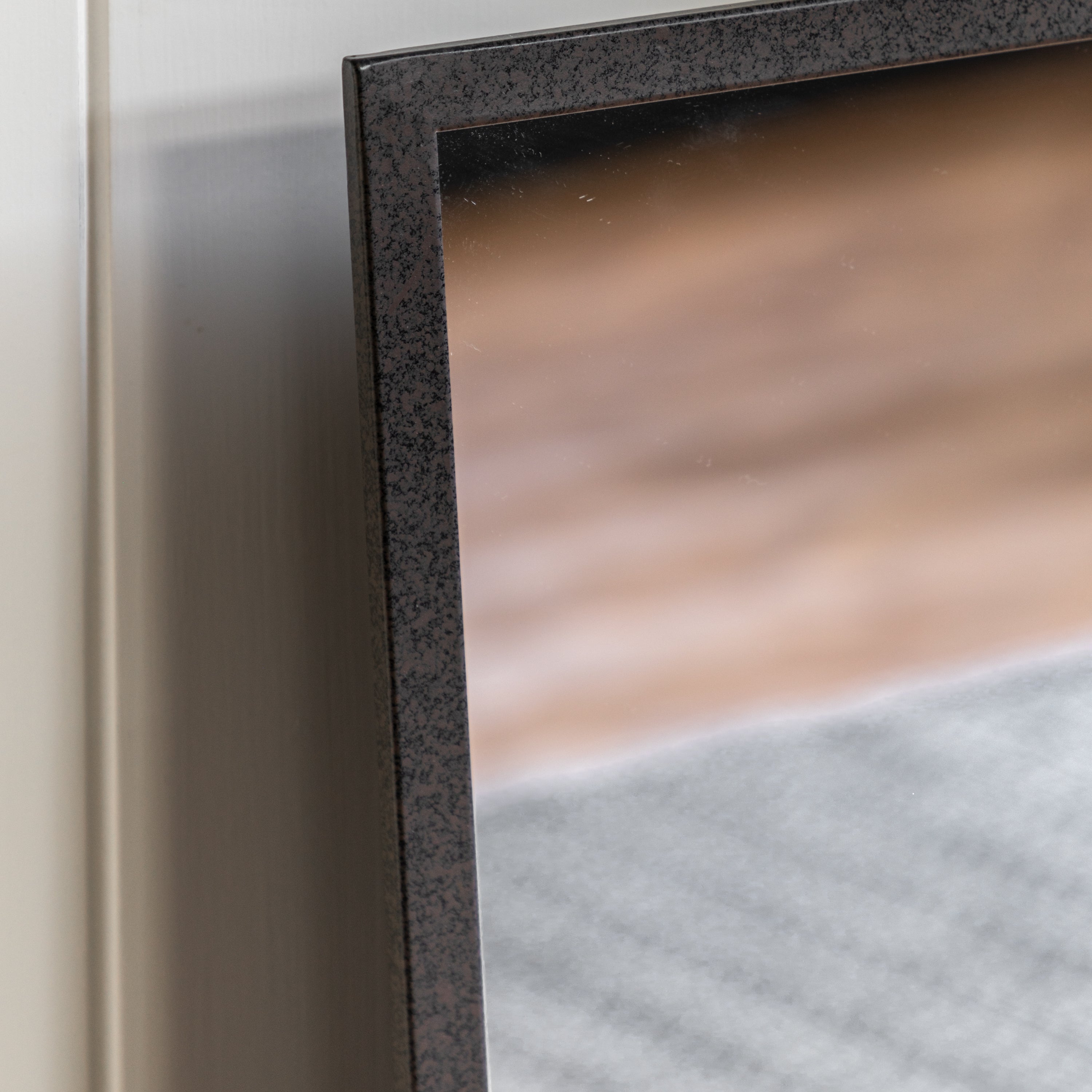 Amos Aged black rectangle window mirror