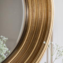 Amos Gold leaf round mirror