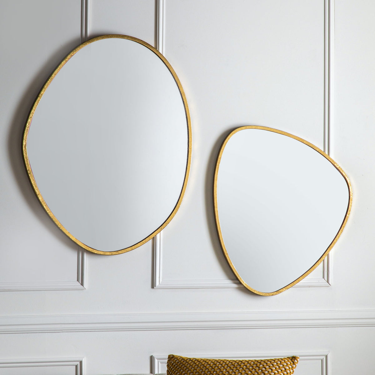 Amos Aged gold oval mirror