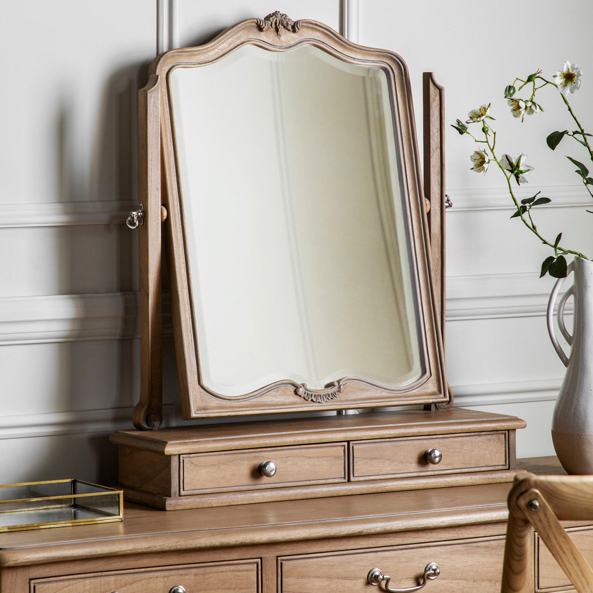 Amos Wooden table top mirror