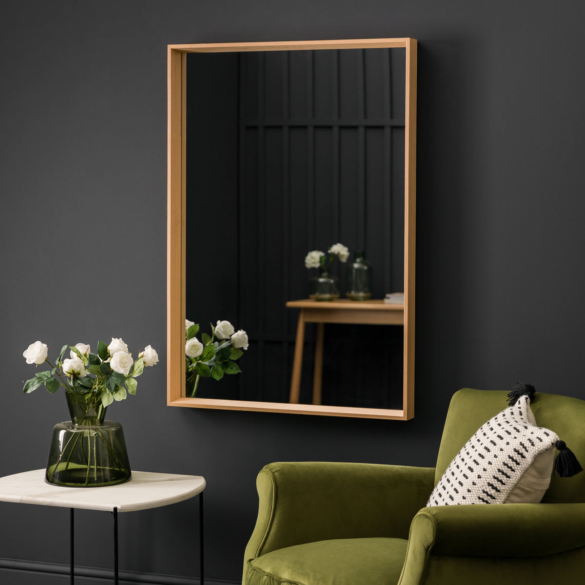Amos Oak veneer rectangle mirror