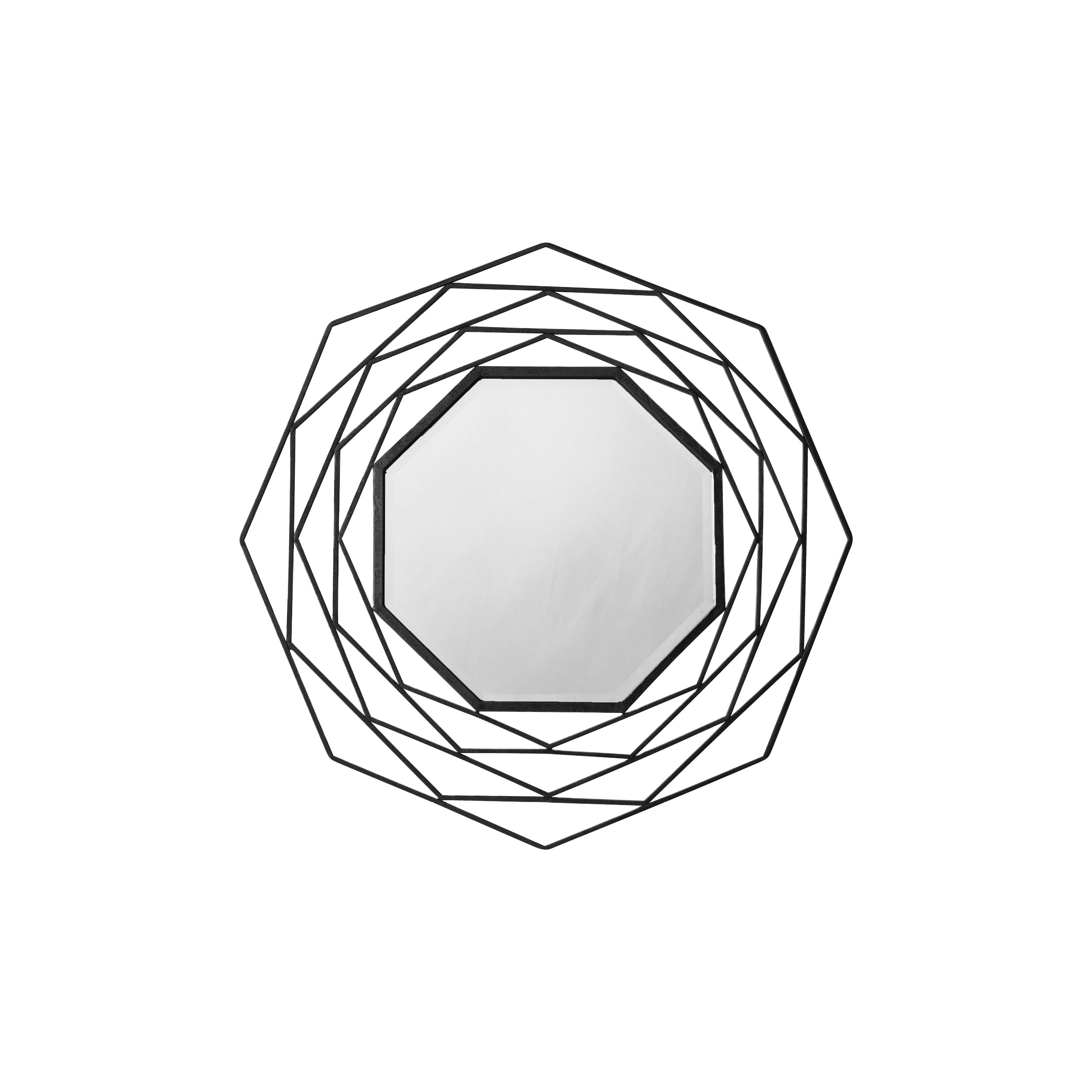 Amos Matt black octagon mirror