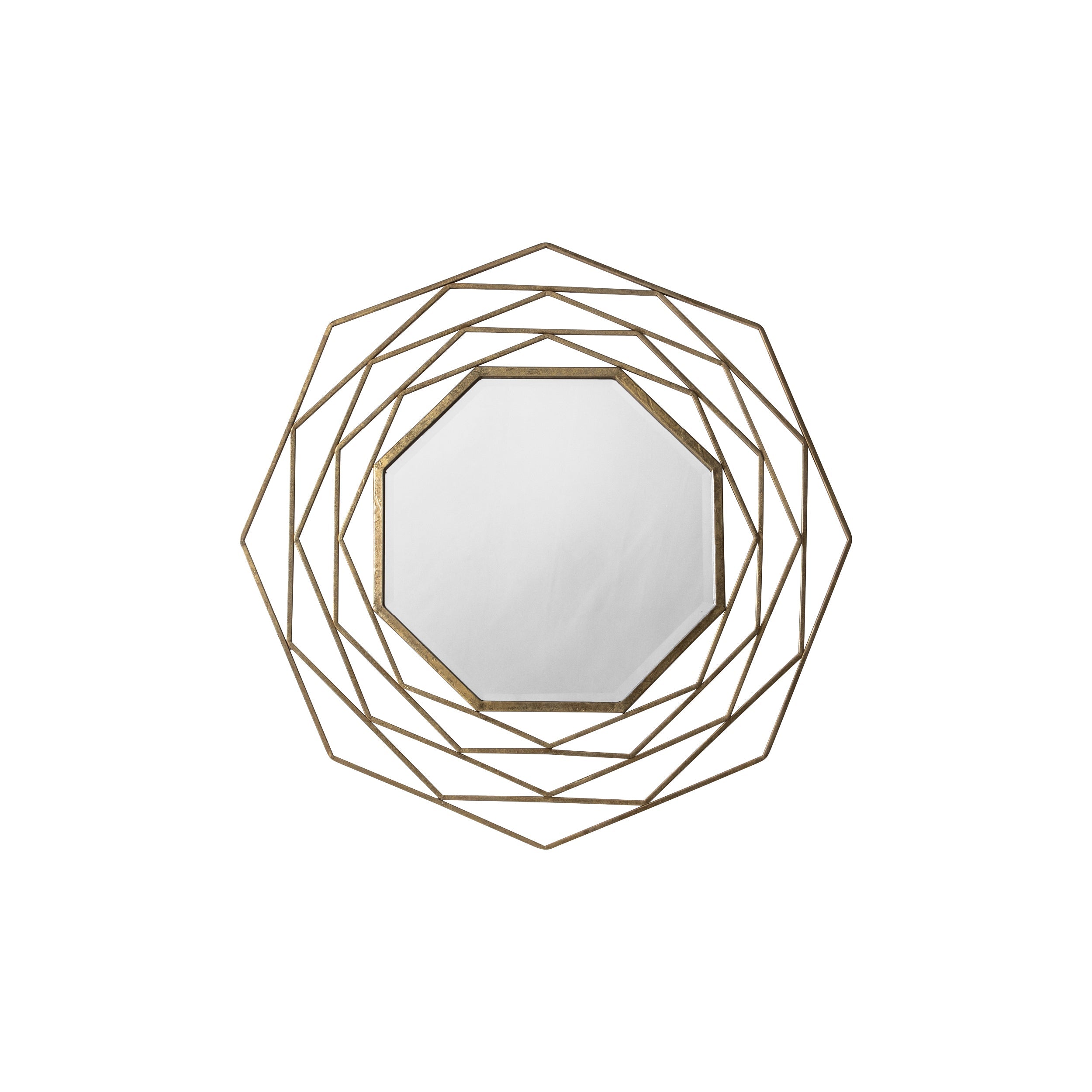 Amos Satin gold octagon mirror