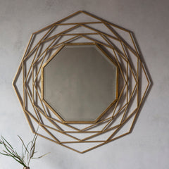 Amos Satin gold octagon mirror