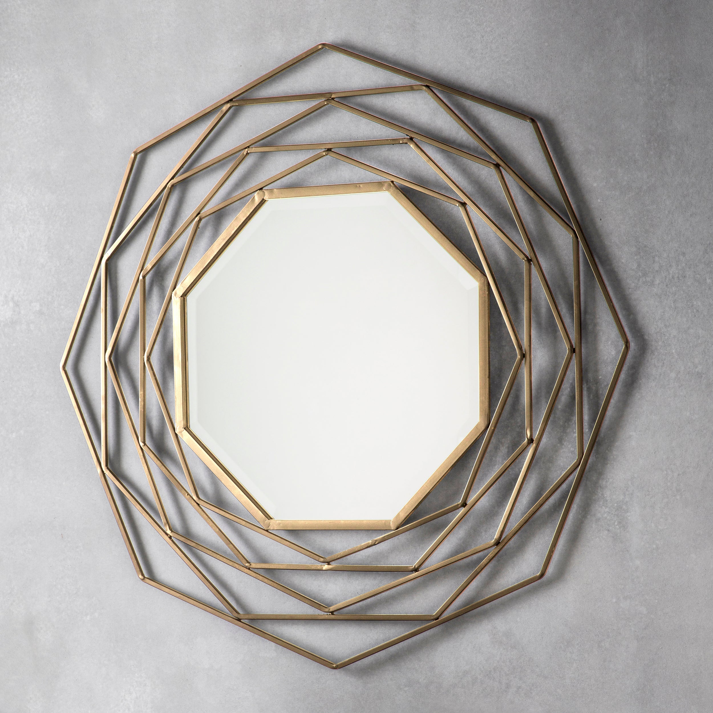 Amos Satin gold octagon mirror
