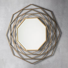 Amos Satin gold octagon mirror