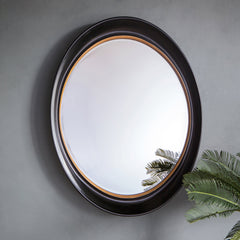 Amos Black oval mirror