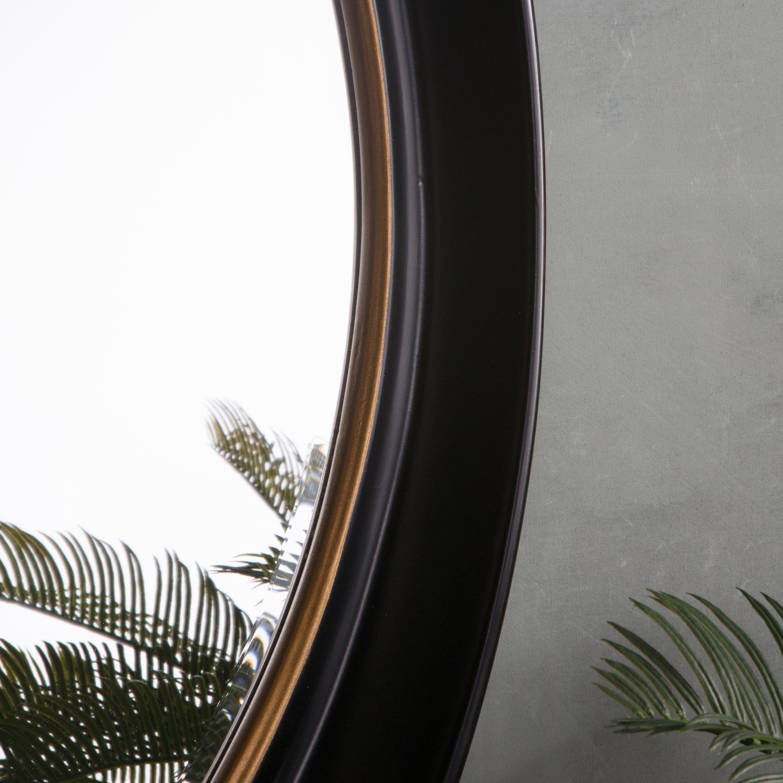 Amos Black oval mirror