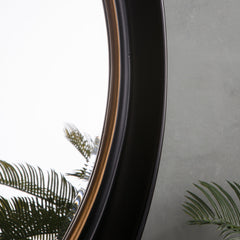 Amos Black oval mirror