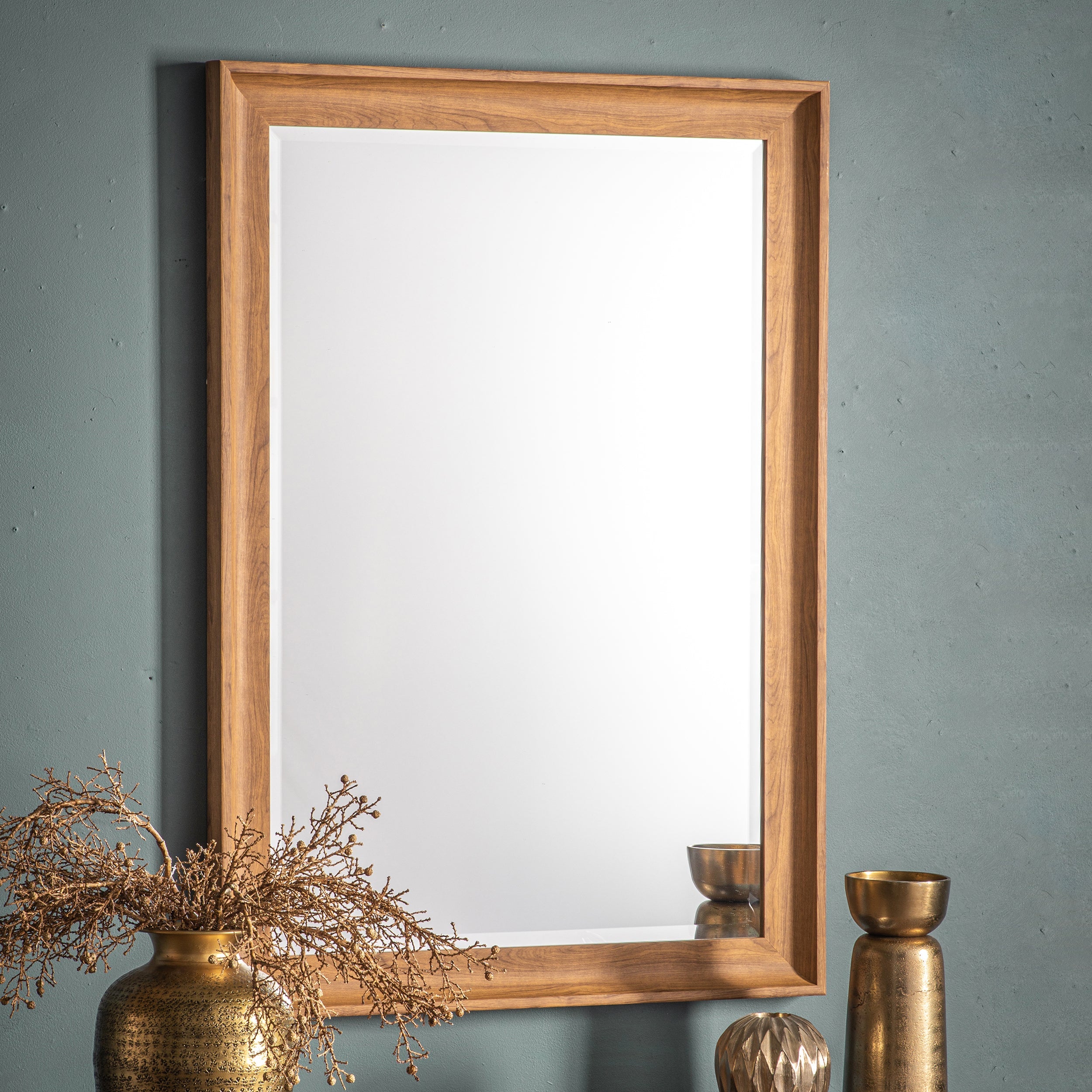 Amos Oak rectangle mirror