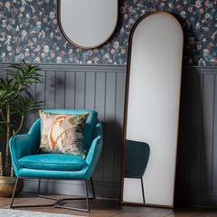 Amos Aged bronze arch leaner mirror