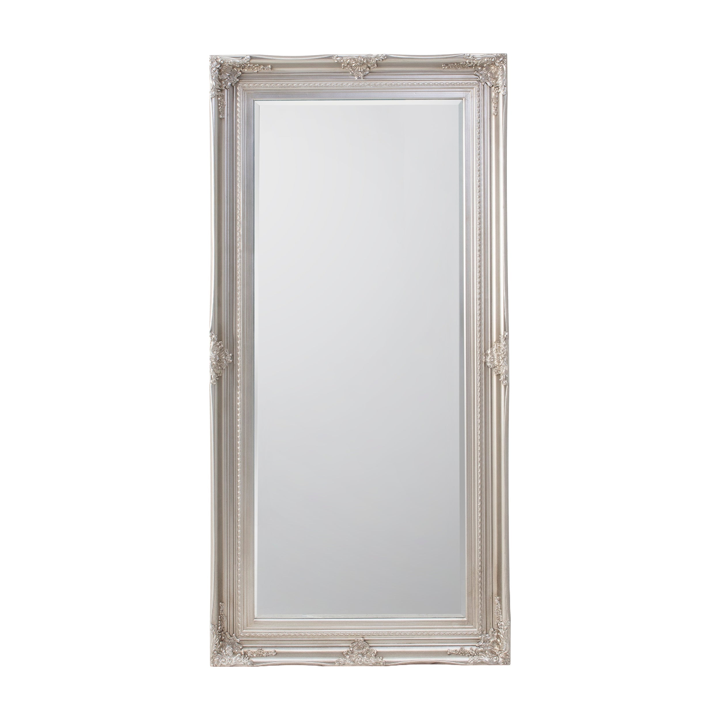 Amos Silver leaf leaner mirror