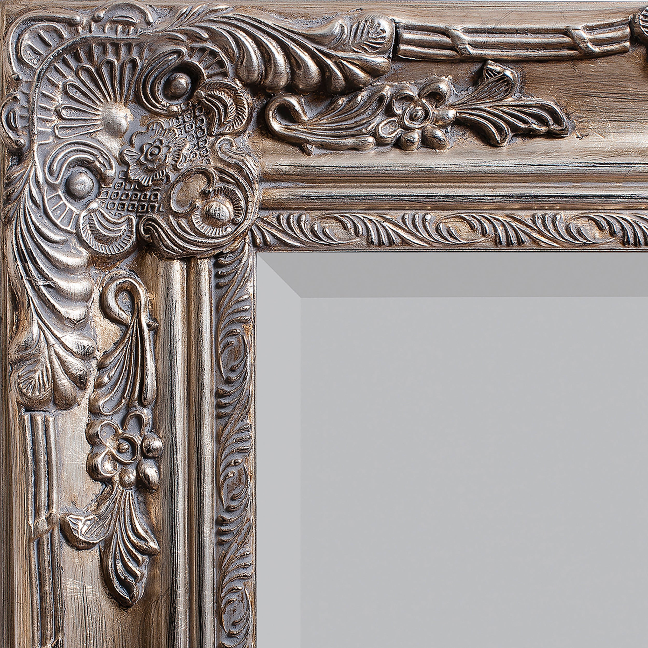 Amos Silver leaf leaner mirror