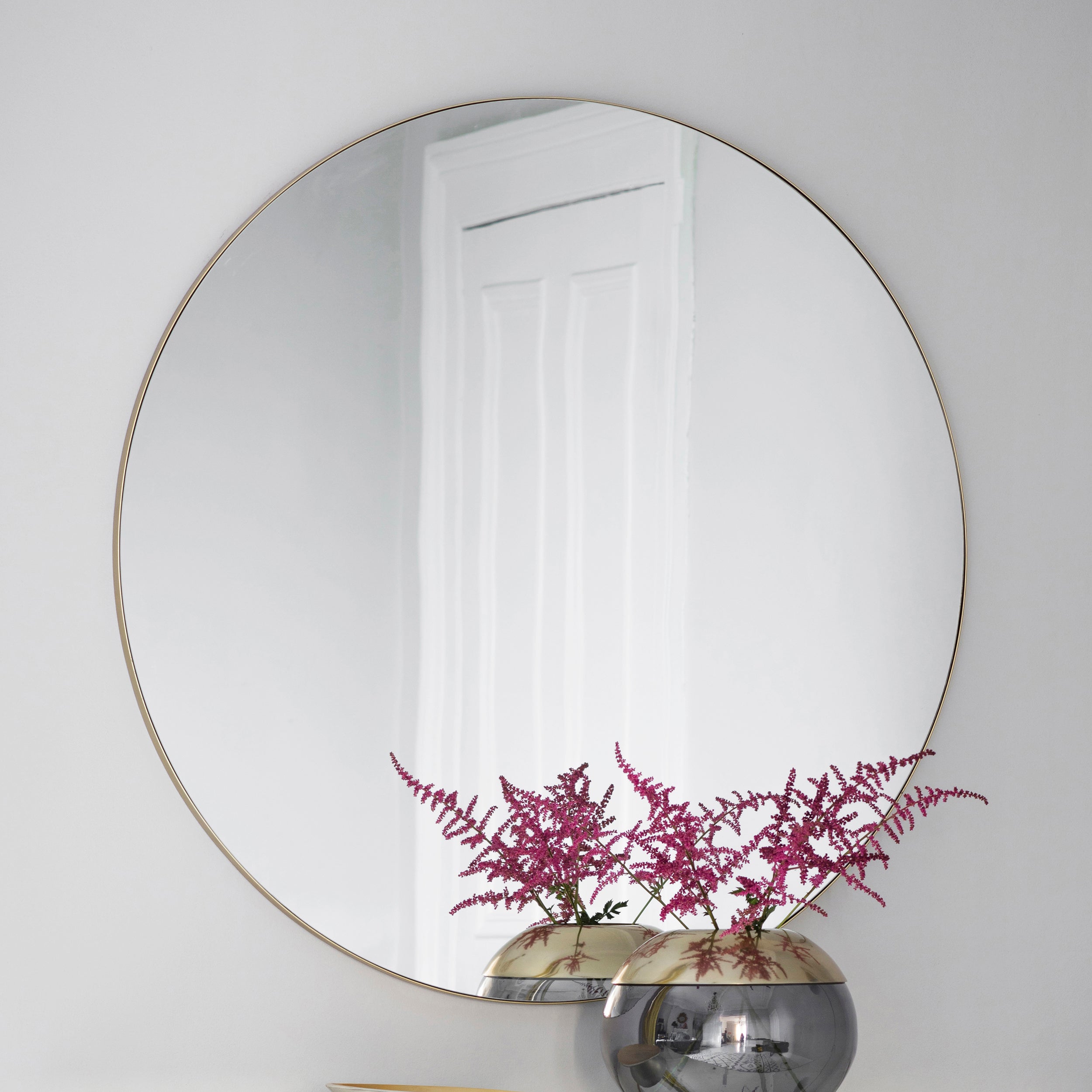 Amos Champagne gold round mirror