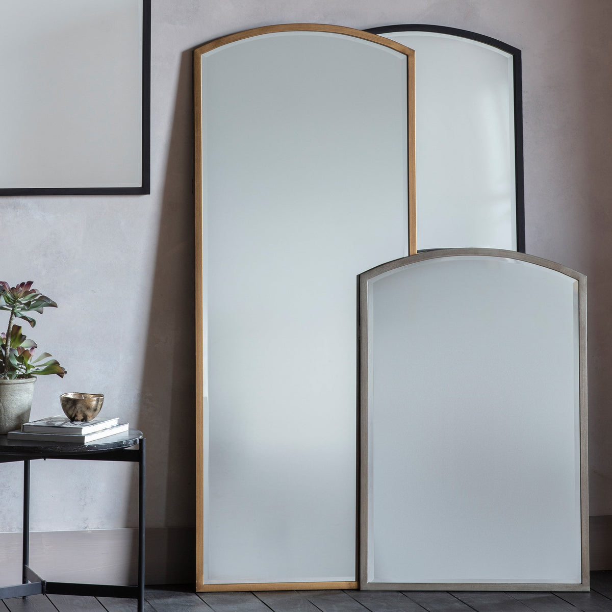 Amos Antique gold tall arch mirror