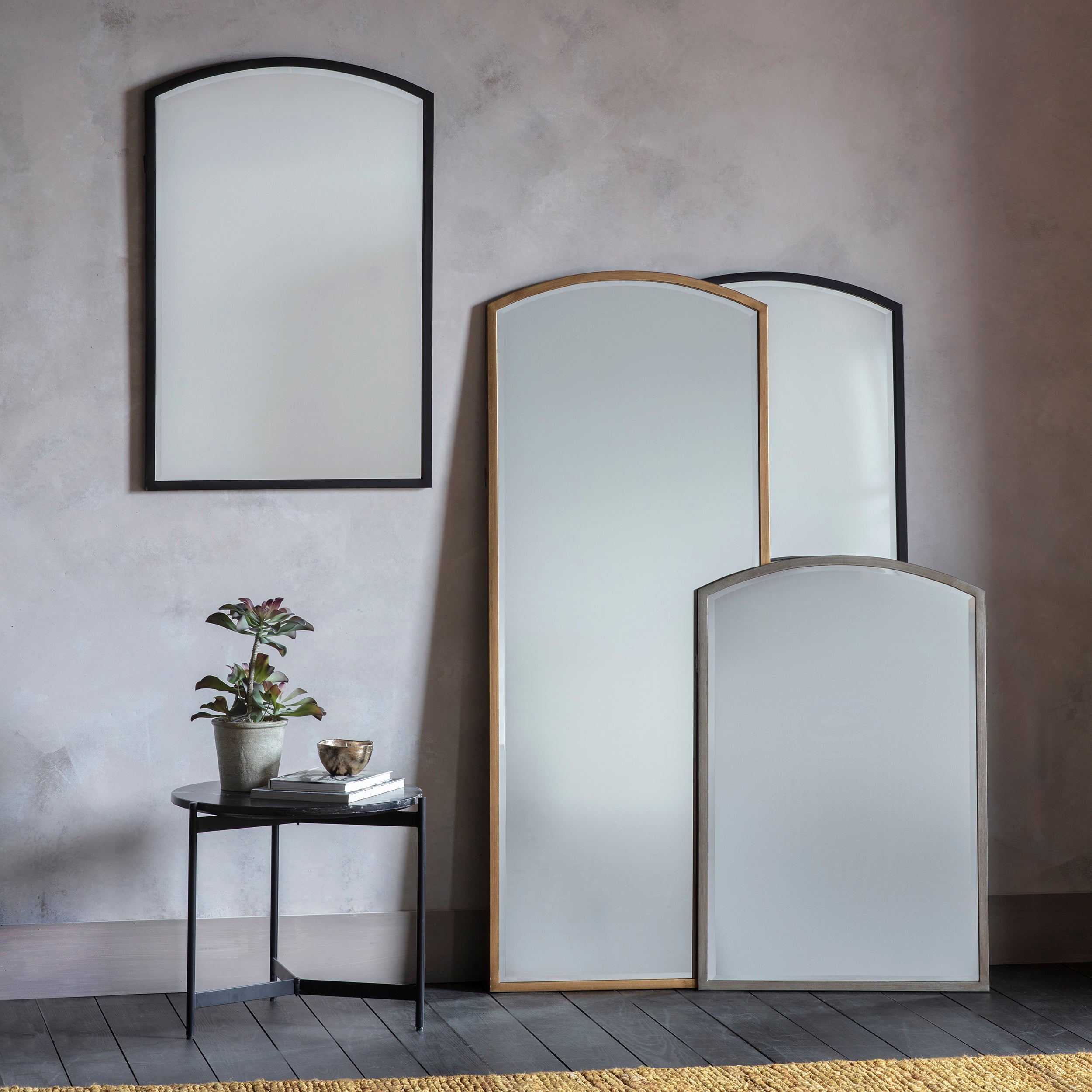 Amos Antique gold tall arch mirror
