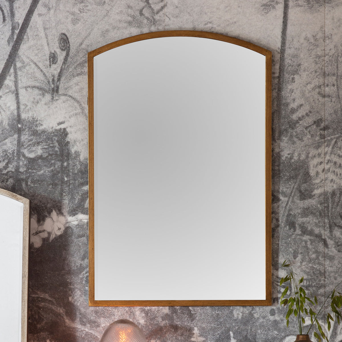 Amos Antique gold medium arch mirror