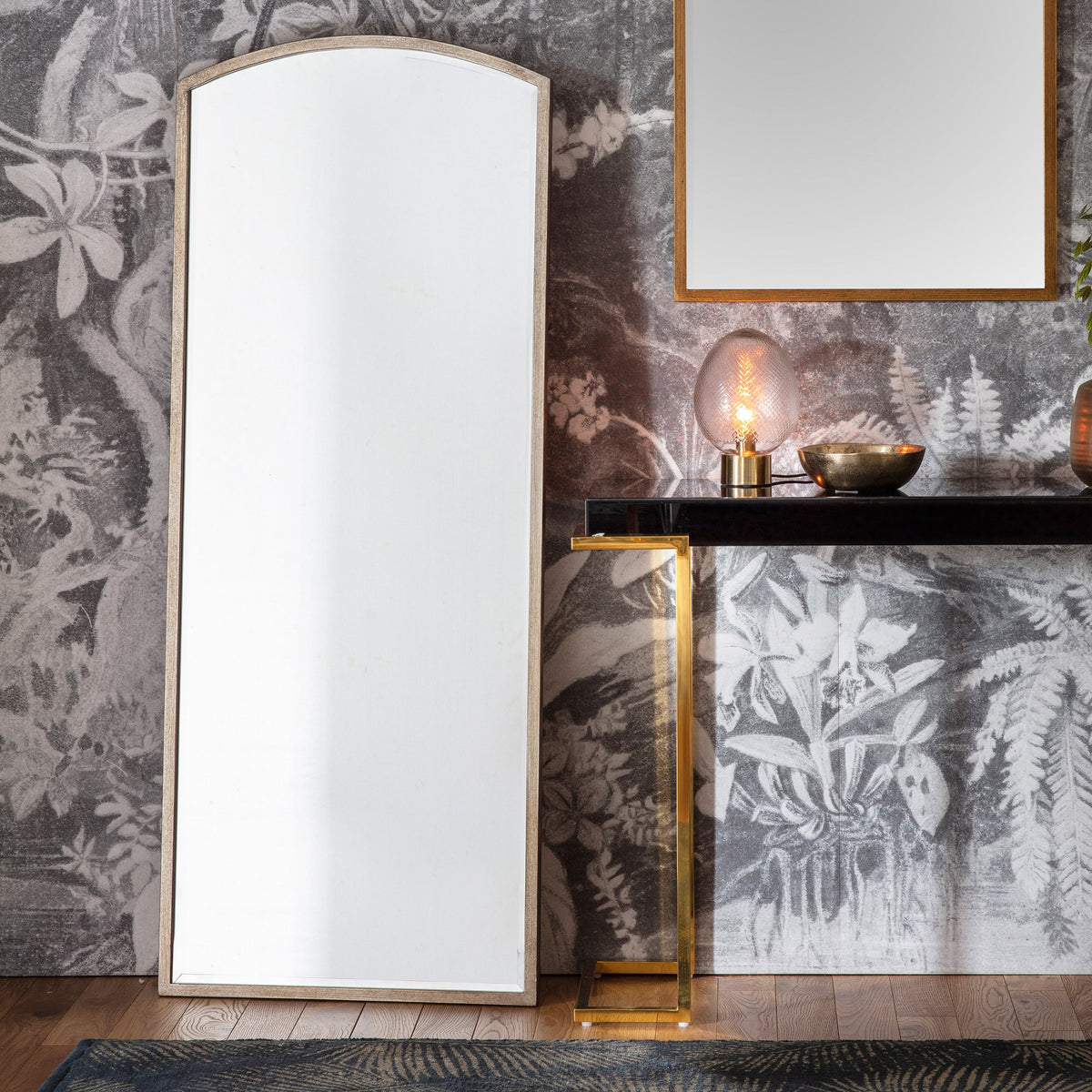 Amos Antique silver tall arch mirror
