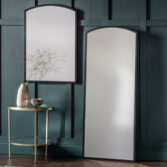 Amos Aged black tall arch mirror