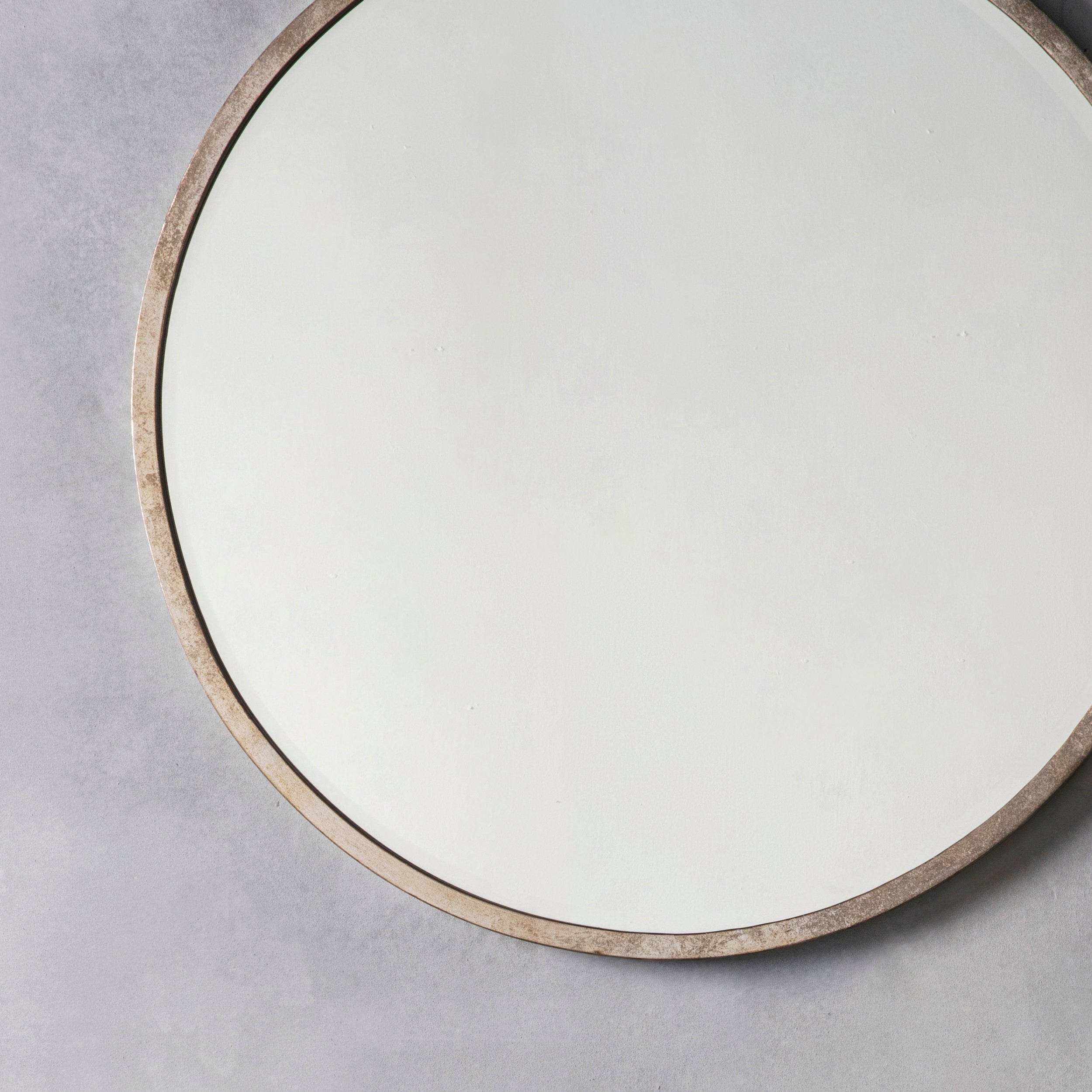 Amos Antique silver large round mirror