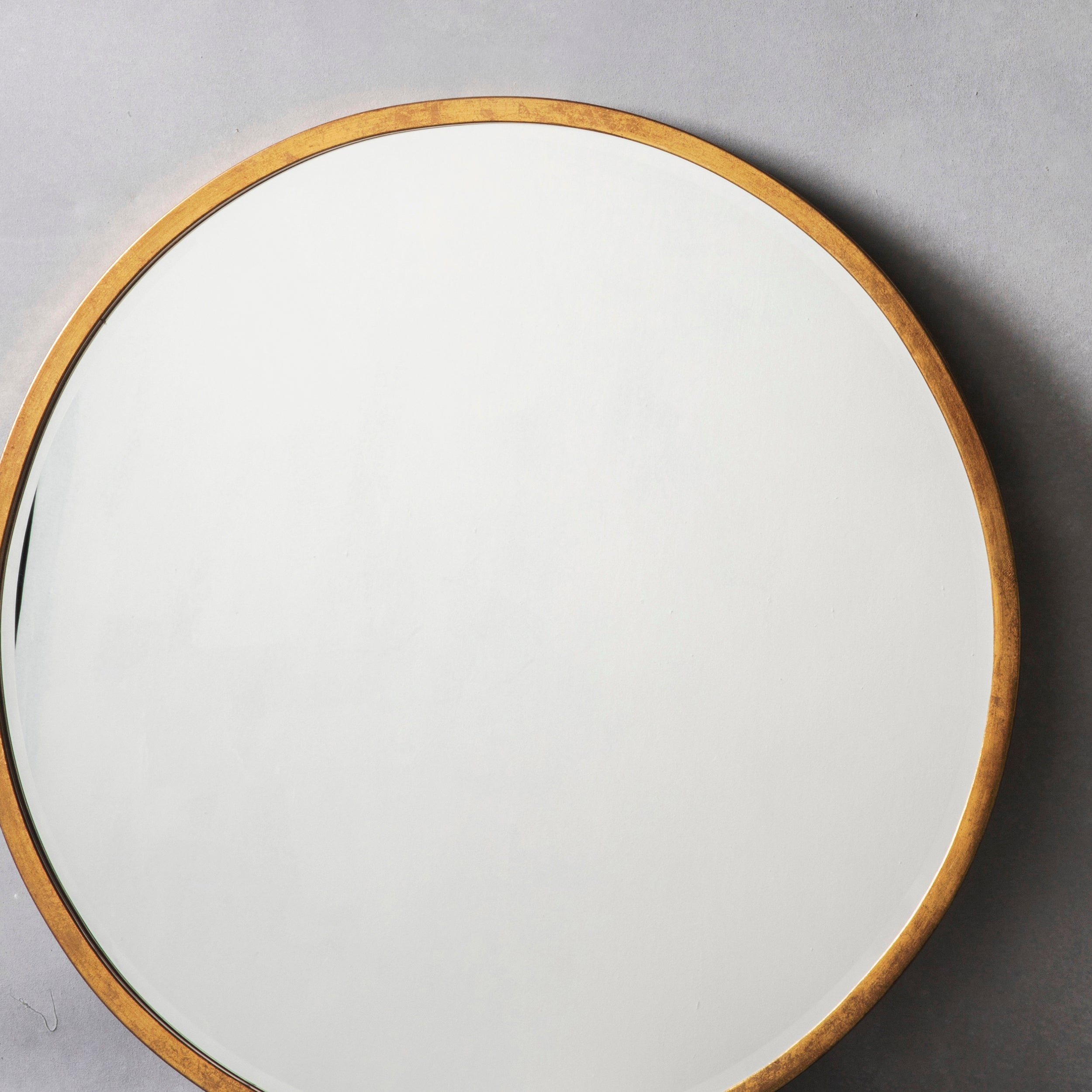 Amos Antique gold paint large round mirror
