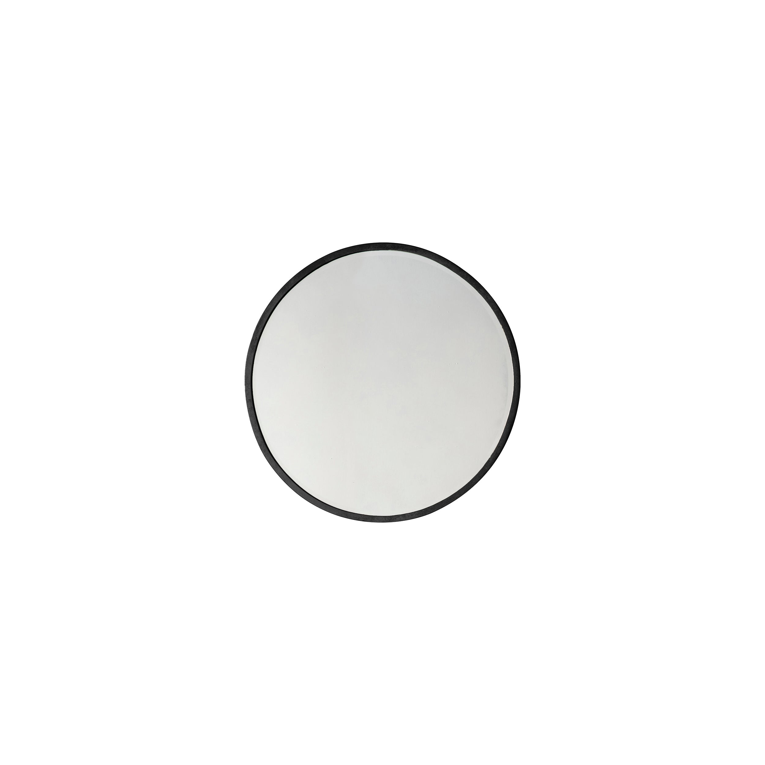 Amos Aged black medium round mirror