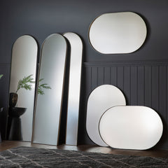 Amos Matt black arch leaner mirror