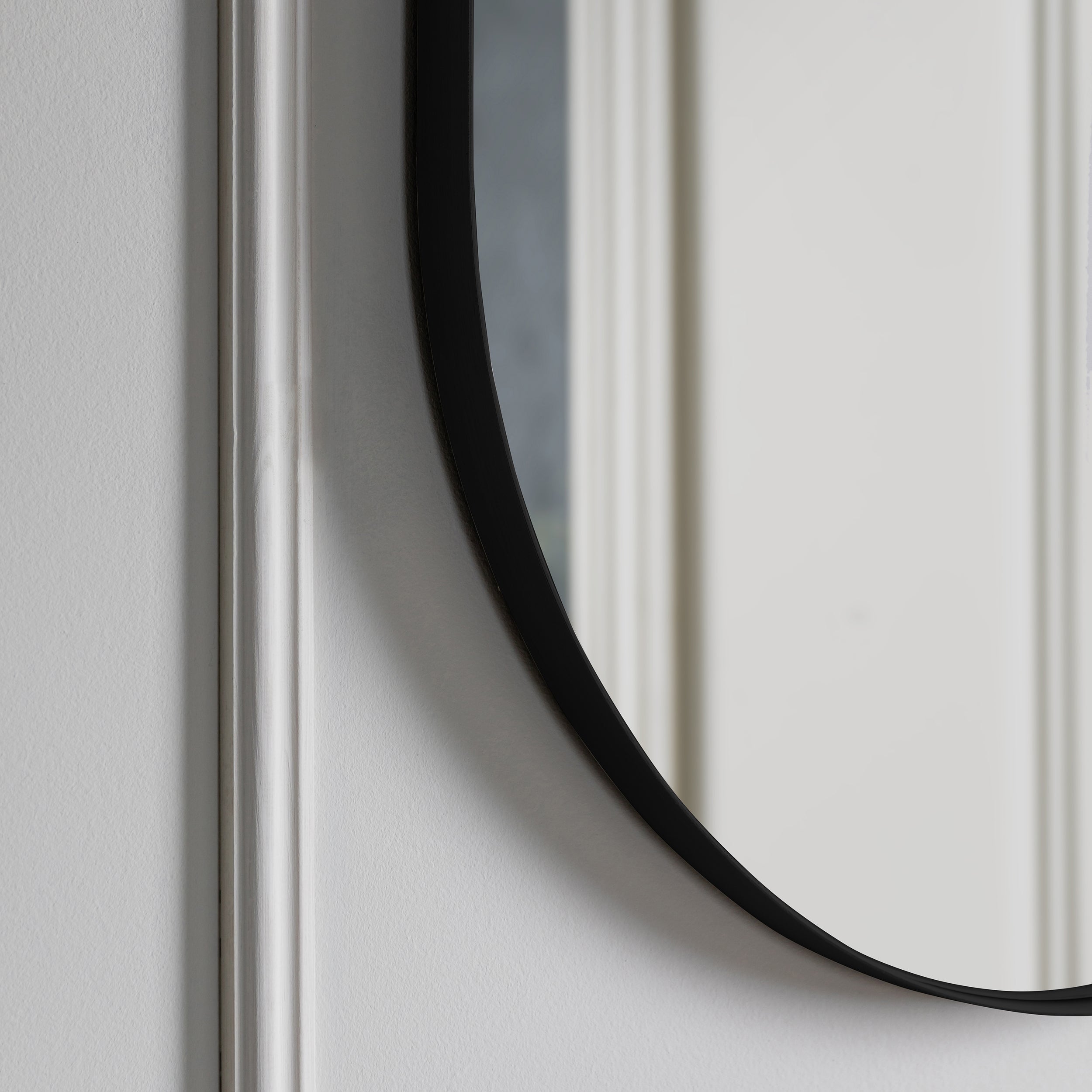 Amos Matt black ellipse mirror