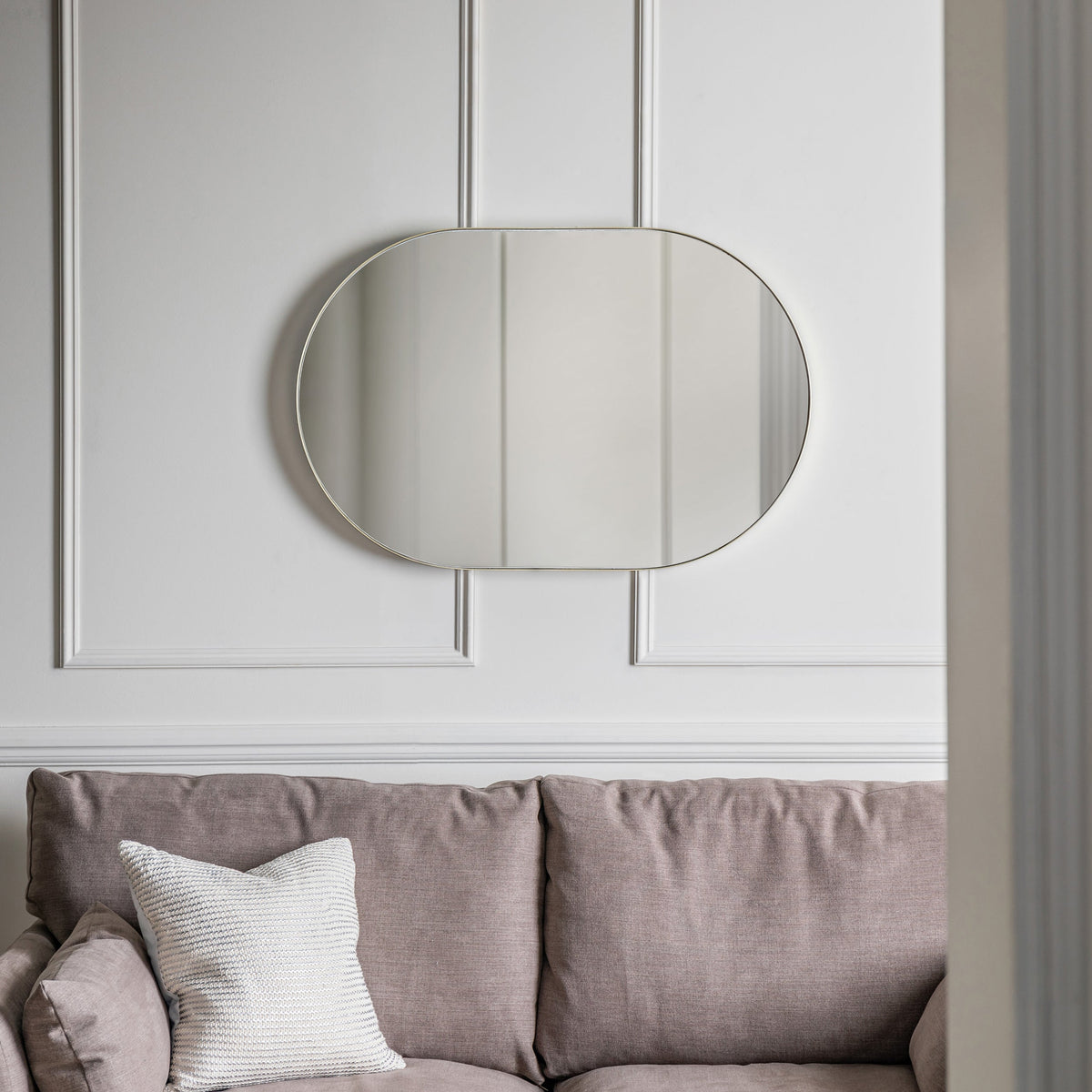 Amos Champagne gold ellipse mirror