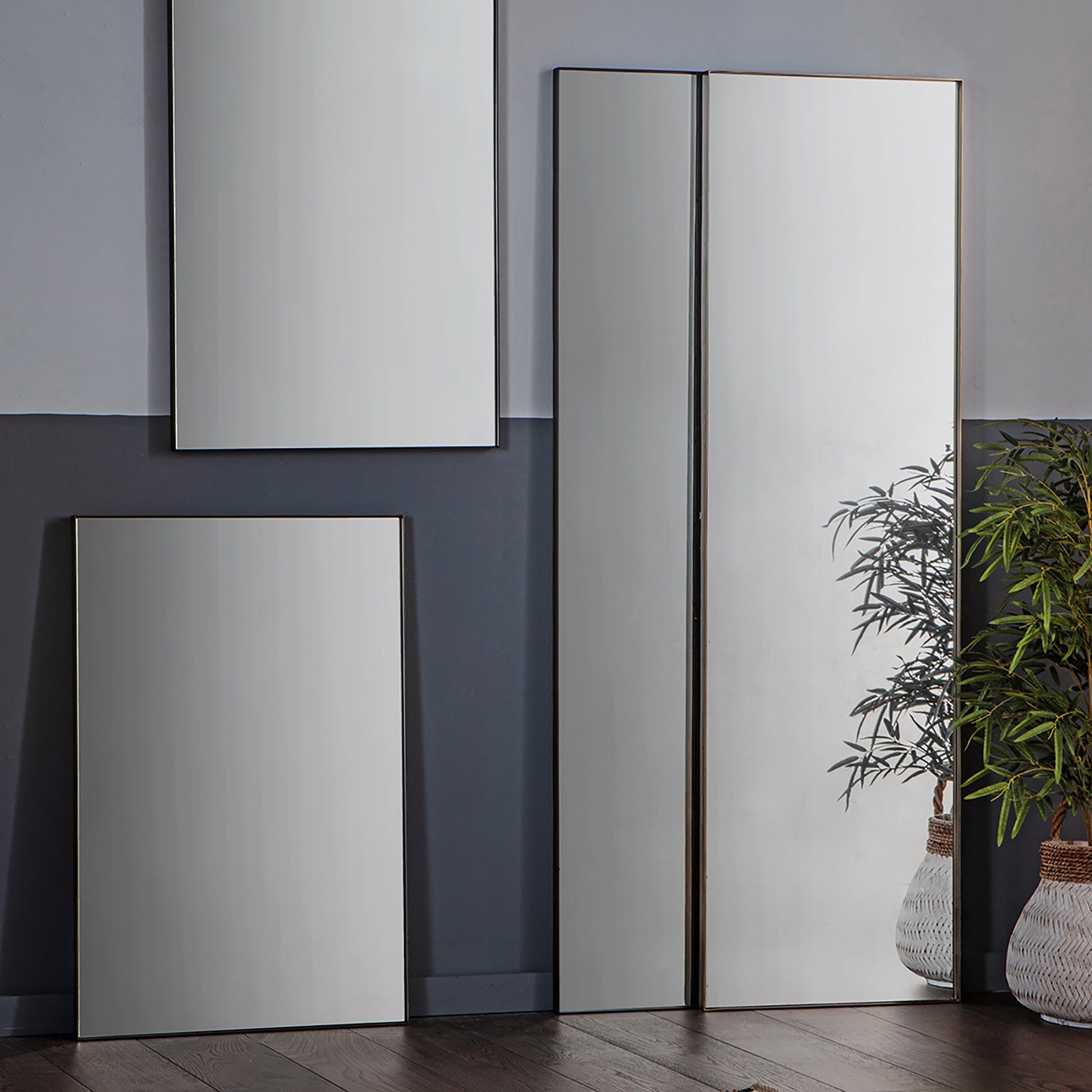 Amos Brushed bronze leaner mirror