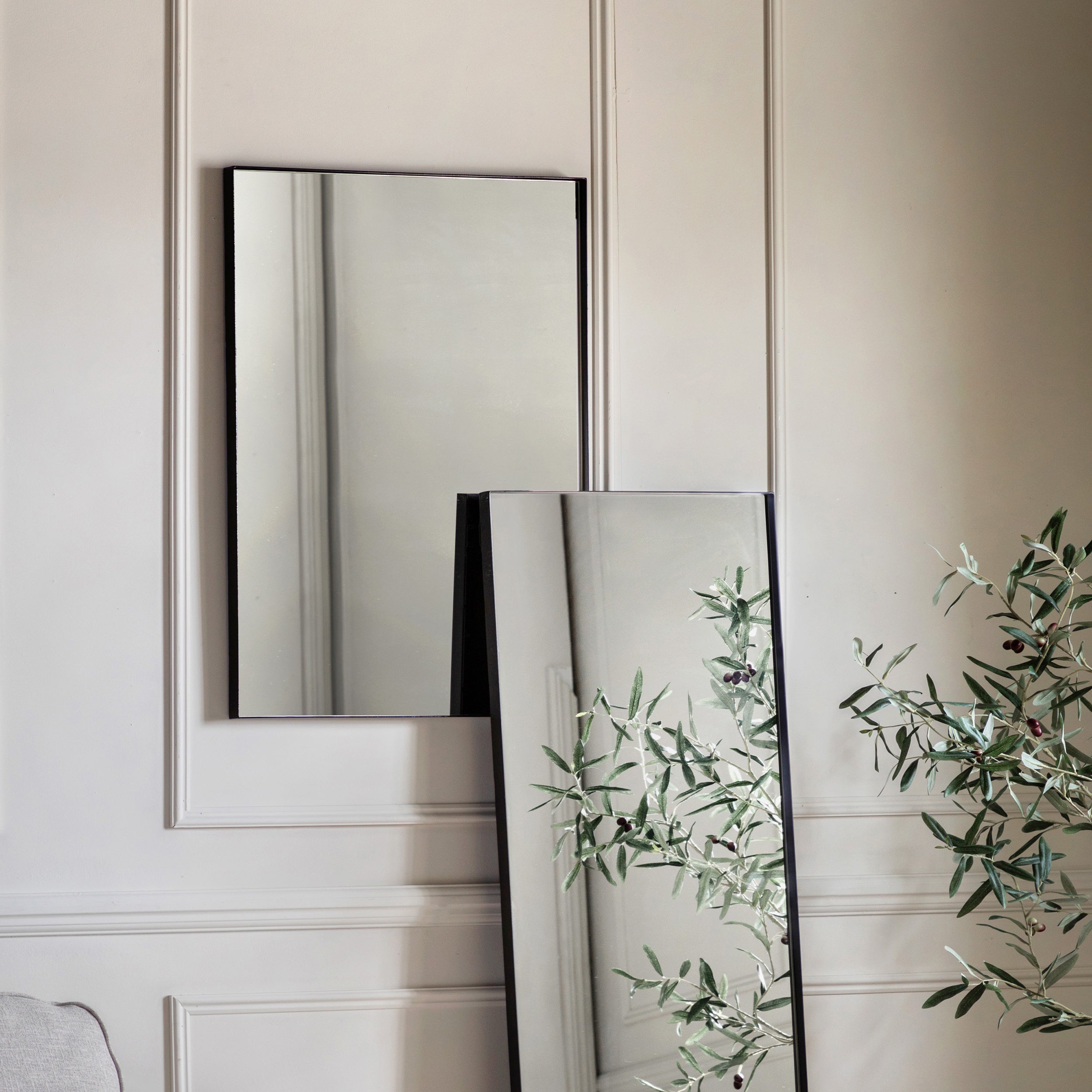 Amos Matt black rectangle mirror