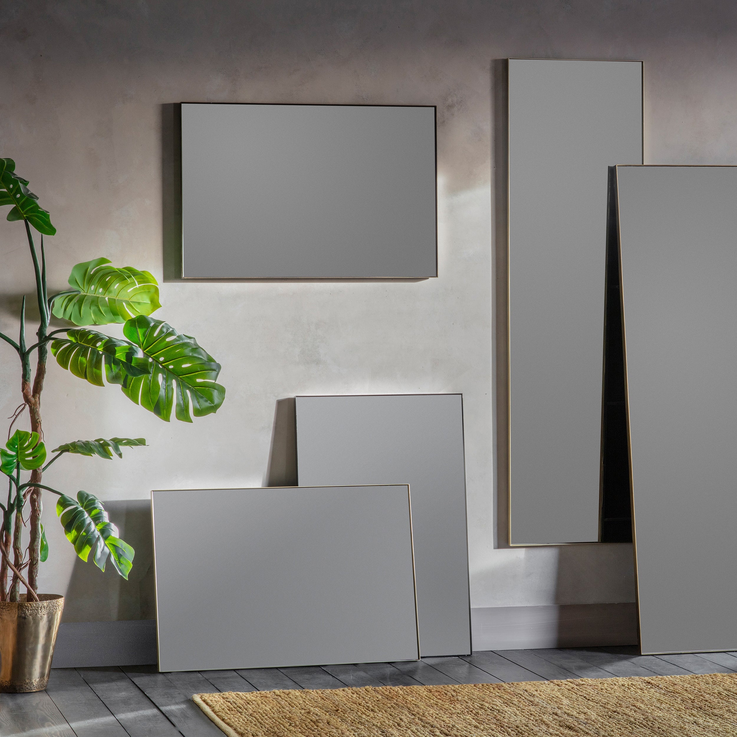Amos Champagne gold paint rectangle mirror