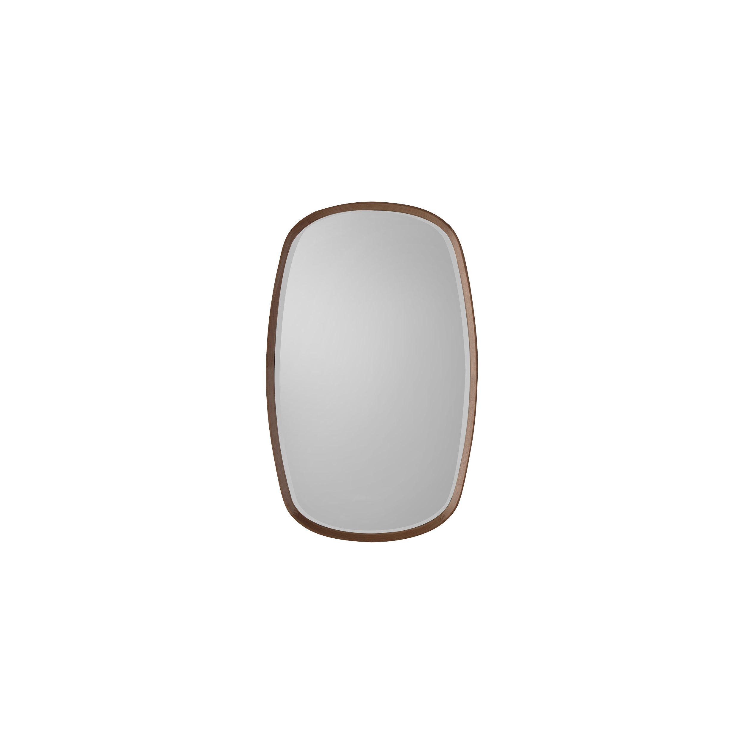Amos Walnut stained wood ellipse mirror