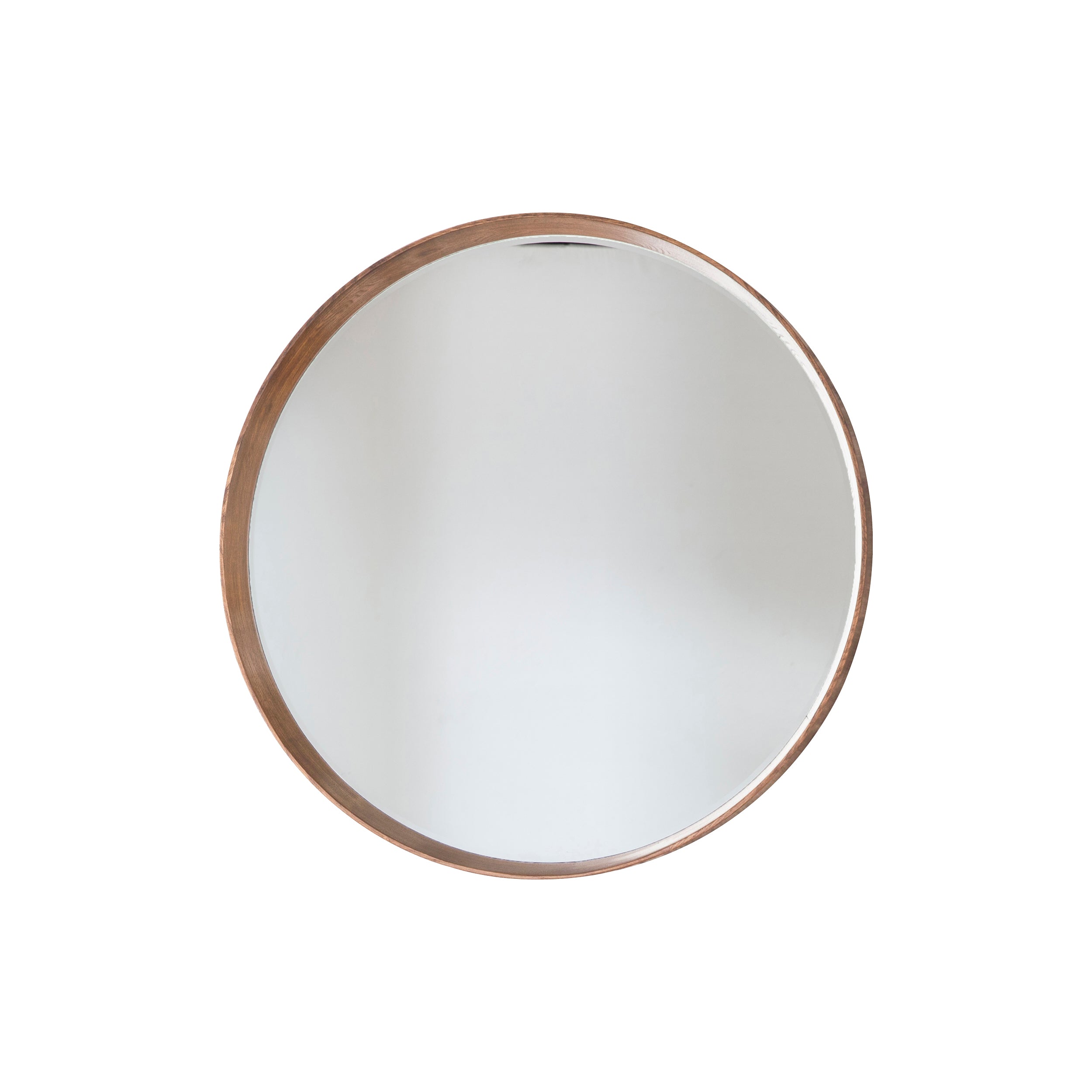 Amos Solid oak large round mirror