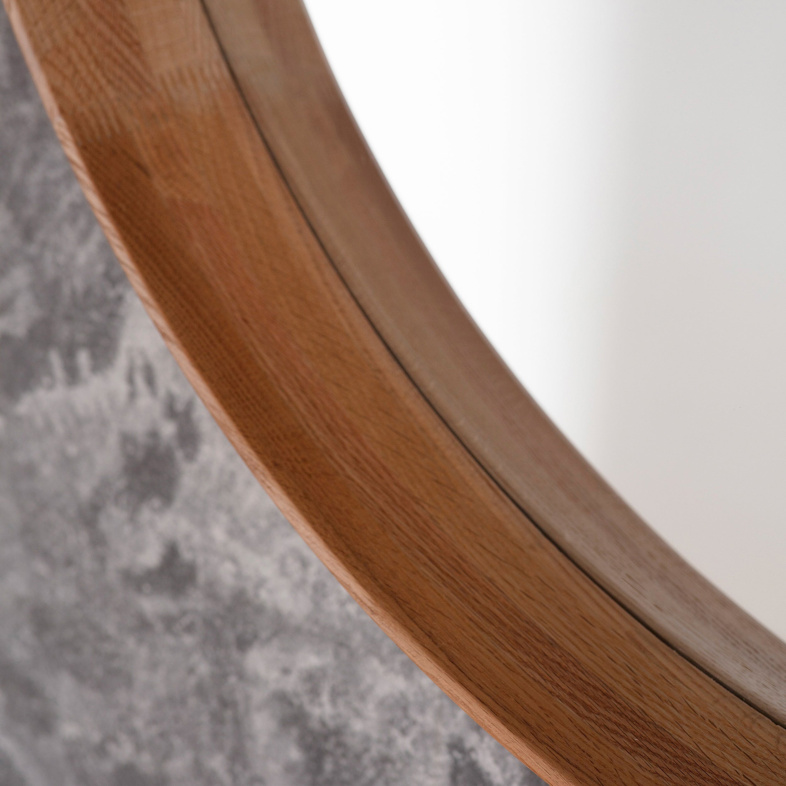 Amos Solid oak large round mirror