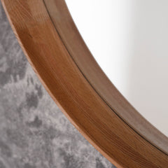 Amos Solid oak large round mirror