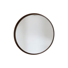 Amos Walnut stained wood large round mirror