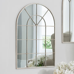 Amos Vintage cream arch window mirror