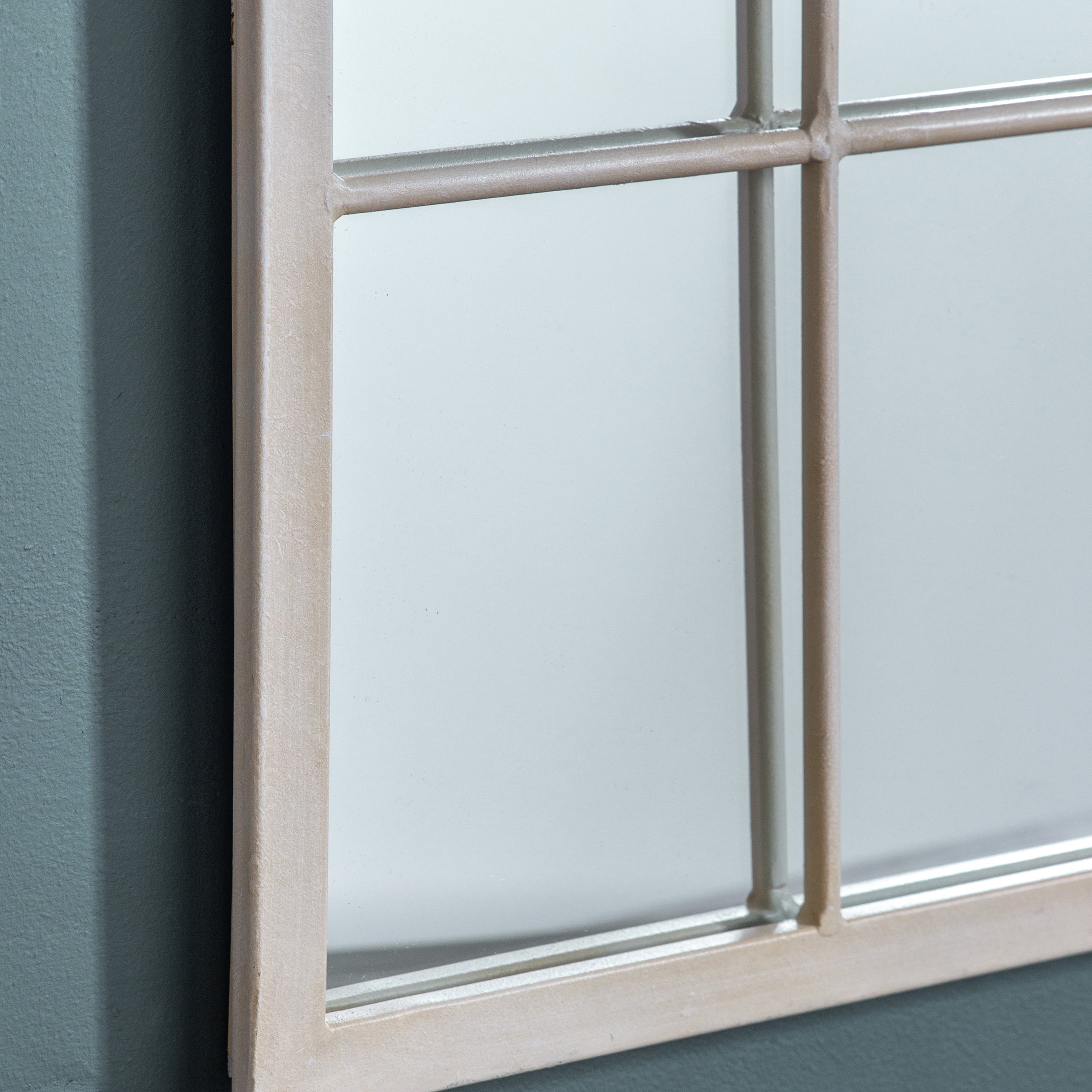 Amos Vintage cream arch window mirror
