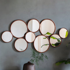 Amos Antique copper round cluster mirror