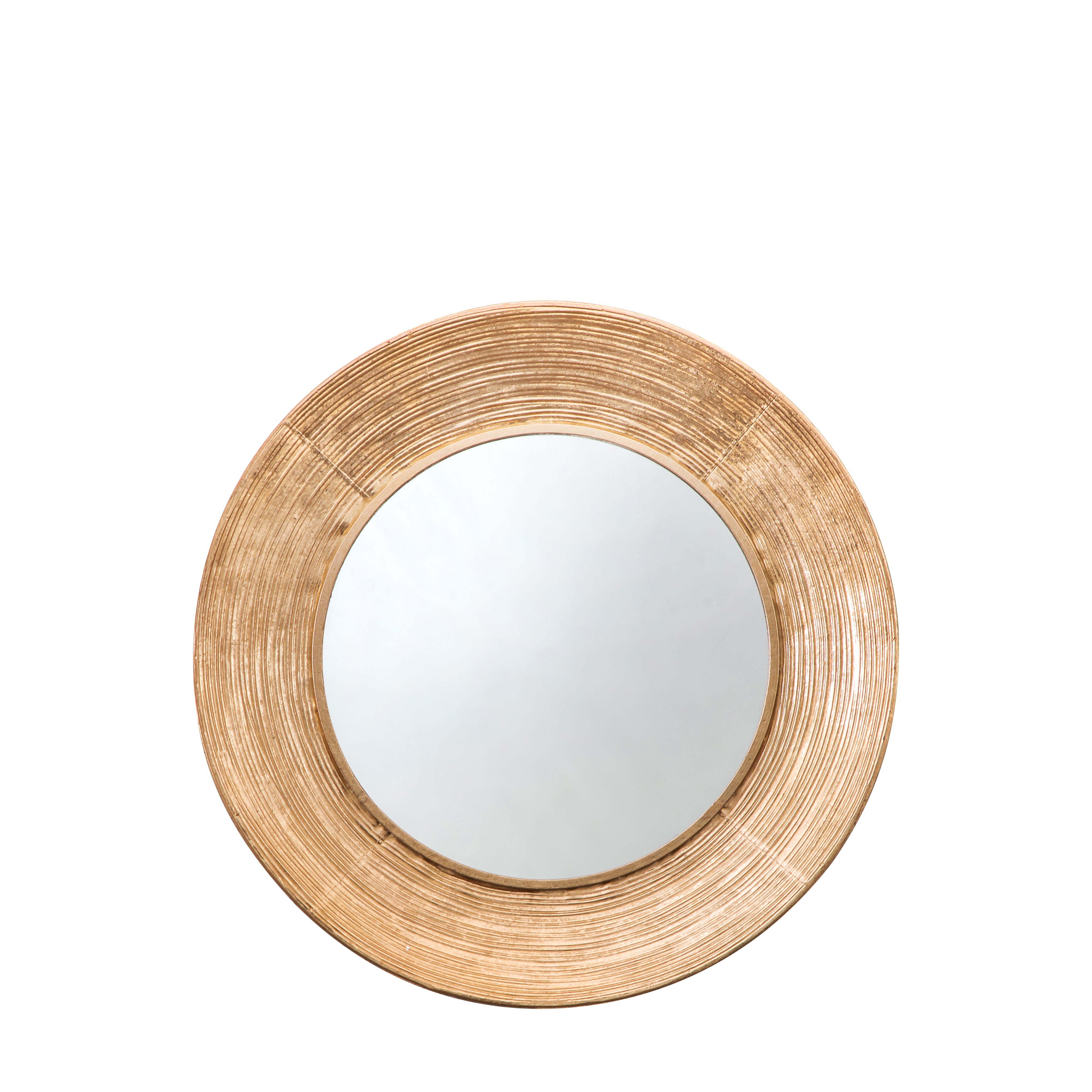 Amos Aged gold concaved frame round mirror