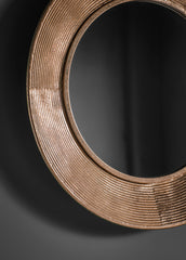 Amos Aged gold concaved frame round mirror