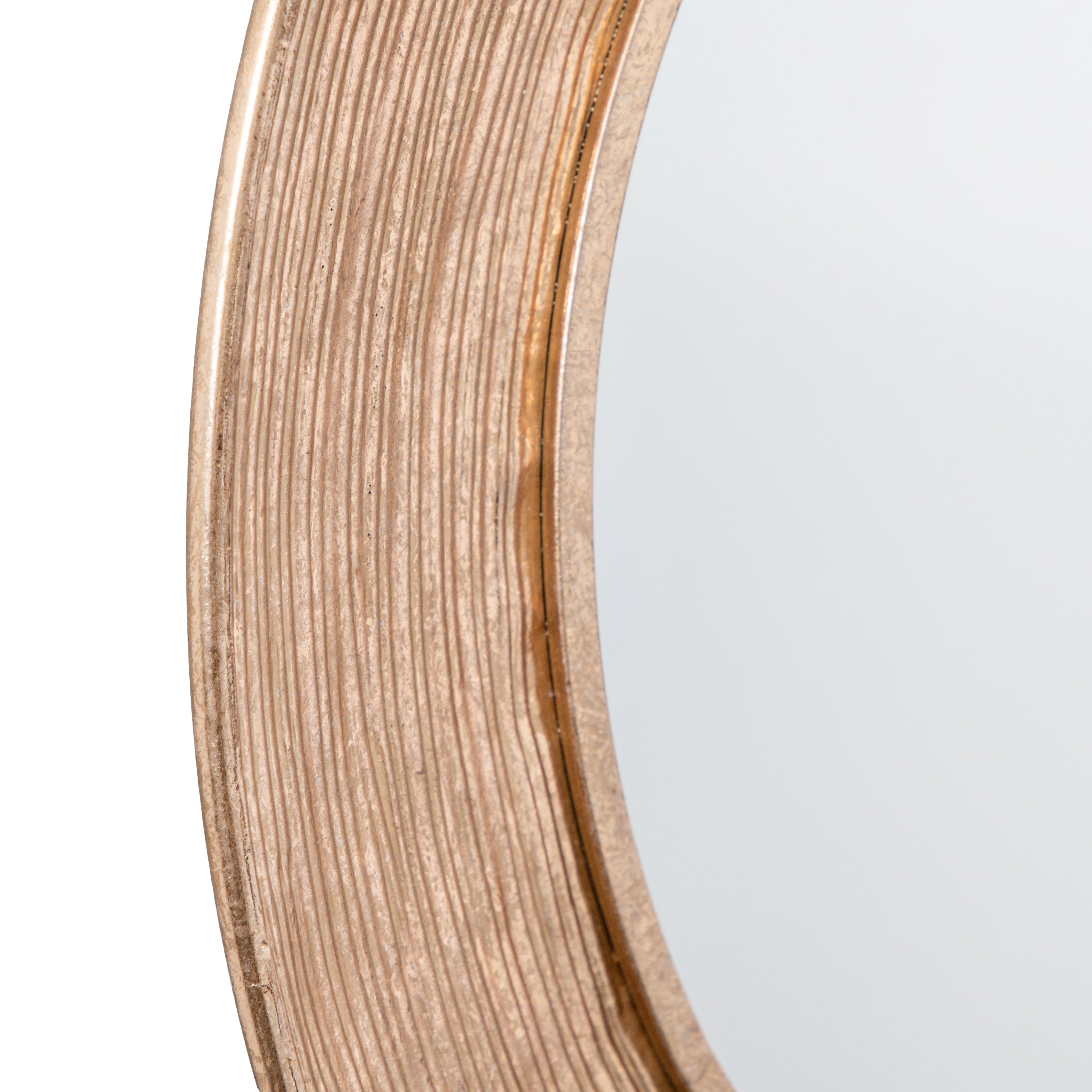 Amos Aged gold concaved frame round mirror