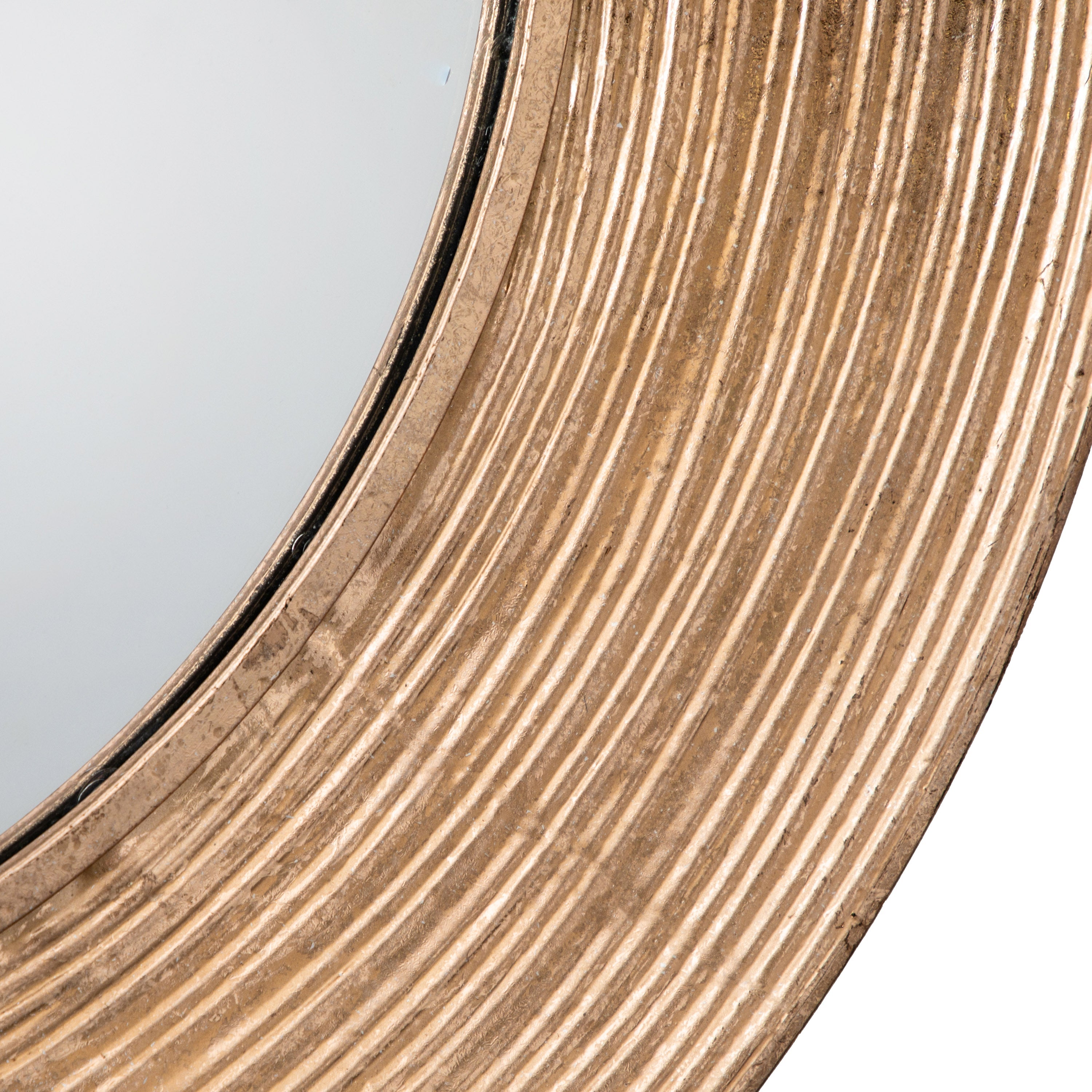 Amos Aged gold concaved frame round mirror