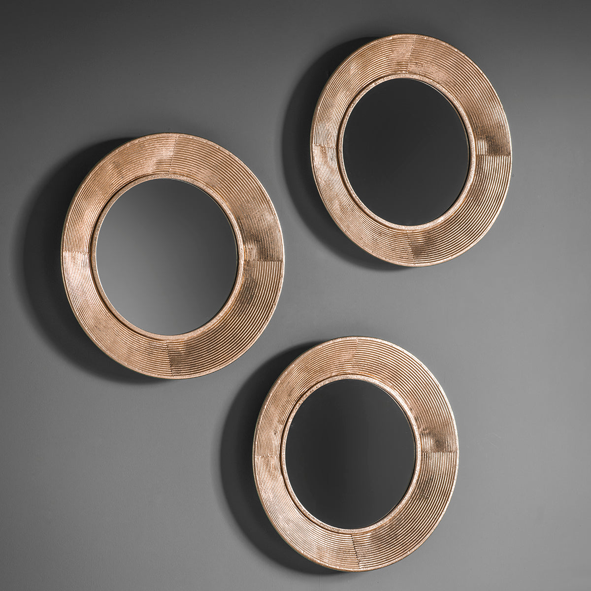 Amos Aged gold 3 round scatter mirrors